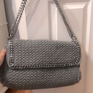 Handmade knit shoulder bag